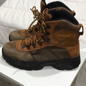 Carhartt Men's Brown and Tan waterproof steel toed Leather Boots